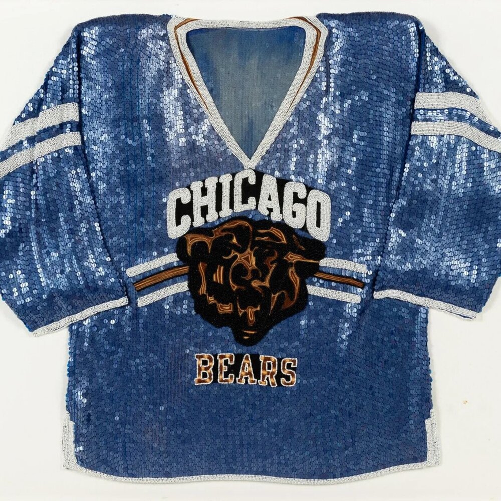 Chicago Bears Football Jersey Blue Sequins